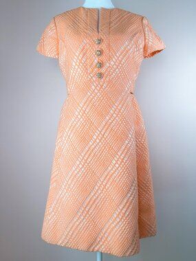 1960s Orange Jubilee Dress